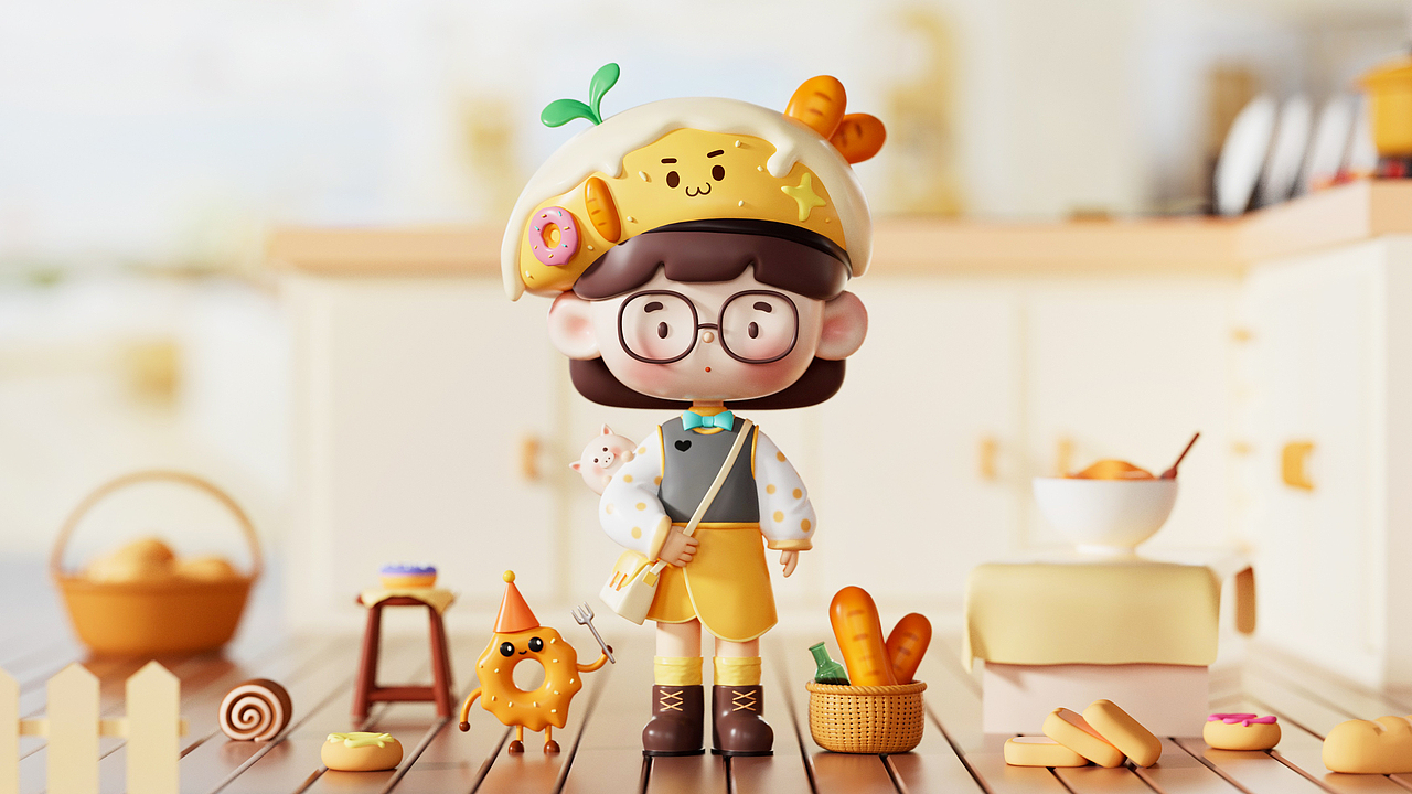 原创IP形象设计 - MIYA的美食研究计划