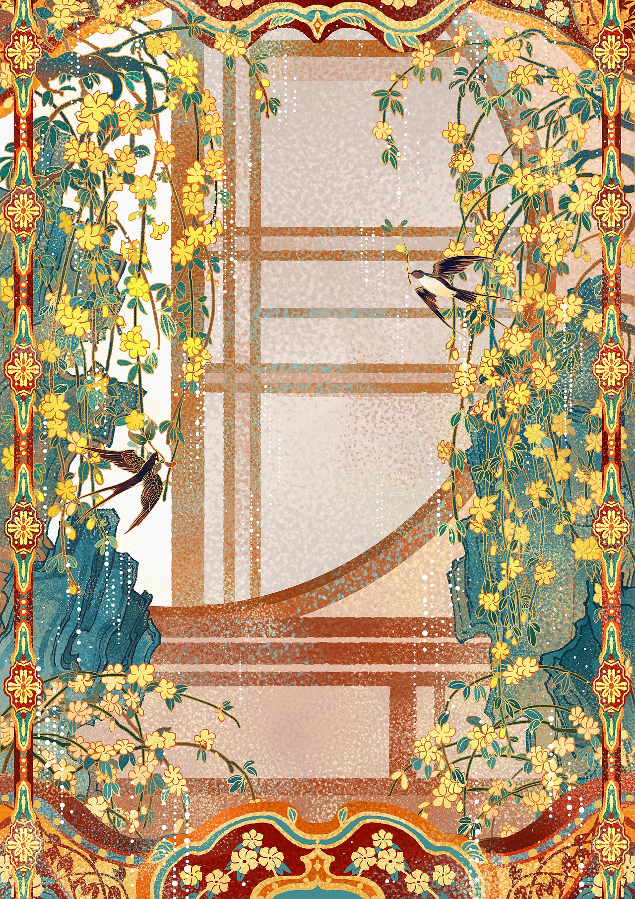 小轩窗-春夏（图ZMzAxOTM3MTI4） - 商业插画 - 站酷设计师插画师宴山原创素材 - 站酷ZCOOL