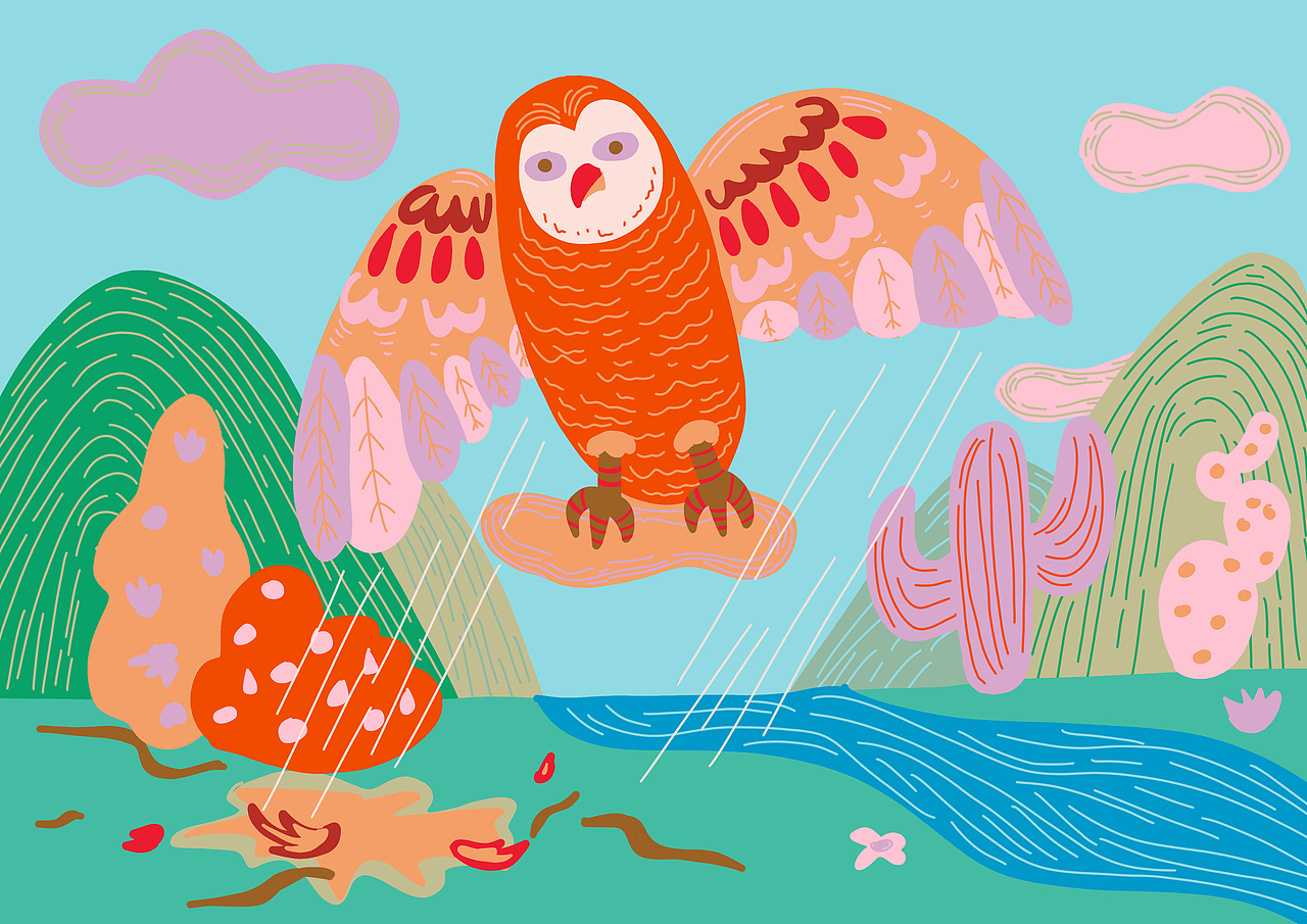 《山海经》“萌化”异兽插画与海报