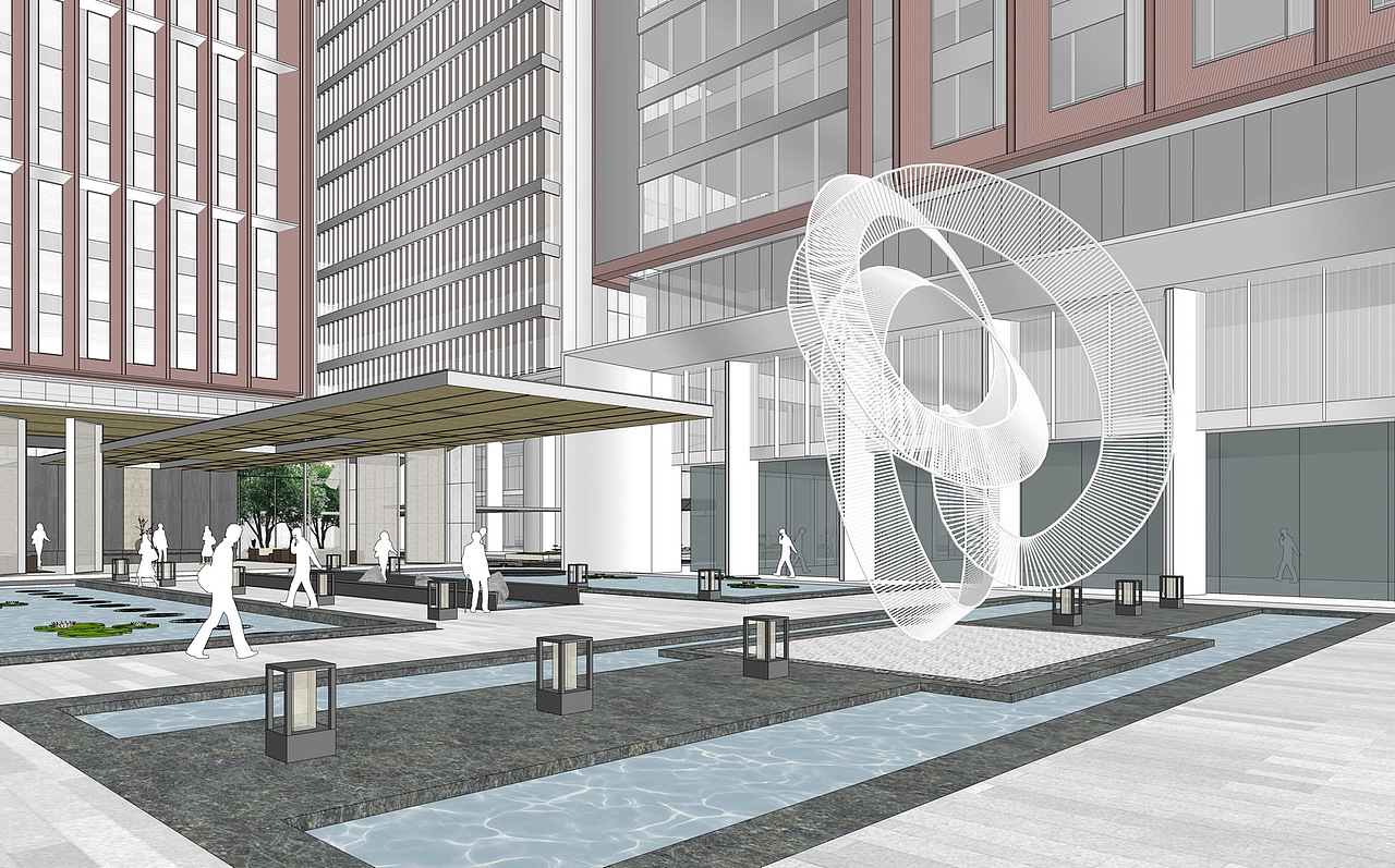 现代办公酒店商业综合体SU模型下载