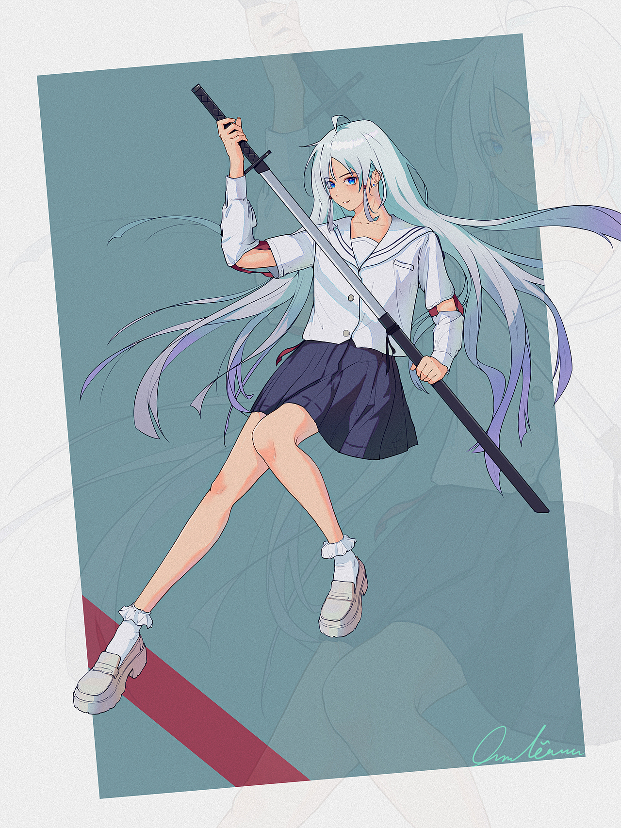 剑士JK少女（图ZMzE4ODQyMTk2） - 创作习作 - 站酷设计师画画的廖沙原创素材 - 站酷ZCOOL