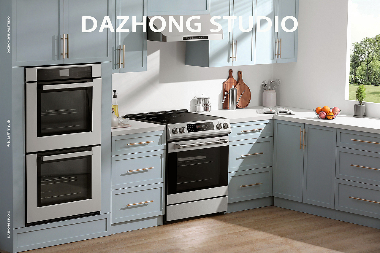 烤箱场景、白底修图