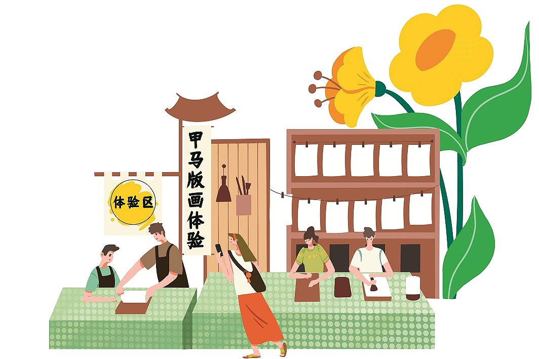 云南喜洲古镇插画设计（图ZMzYwNDcyNTg4） - 商业插画 - 站酷设计师北森有猫原创素材 - 站酷ZCOOL