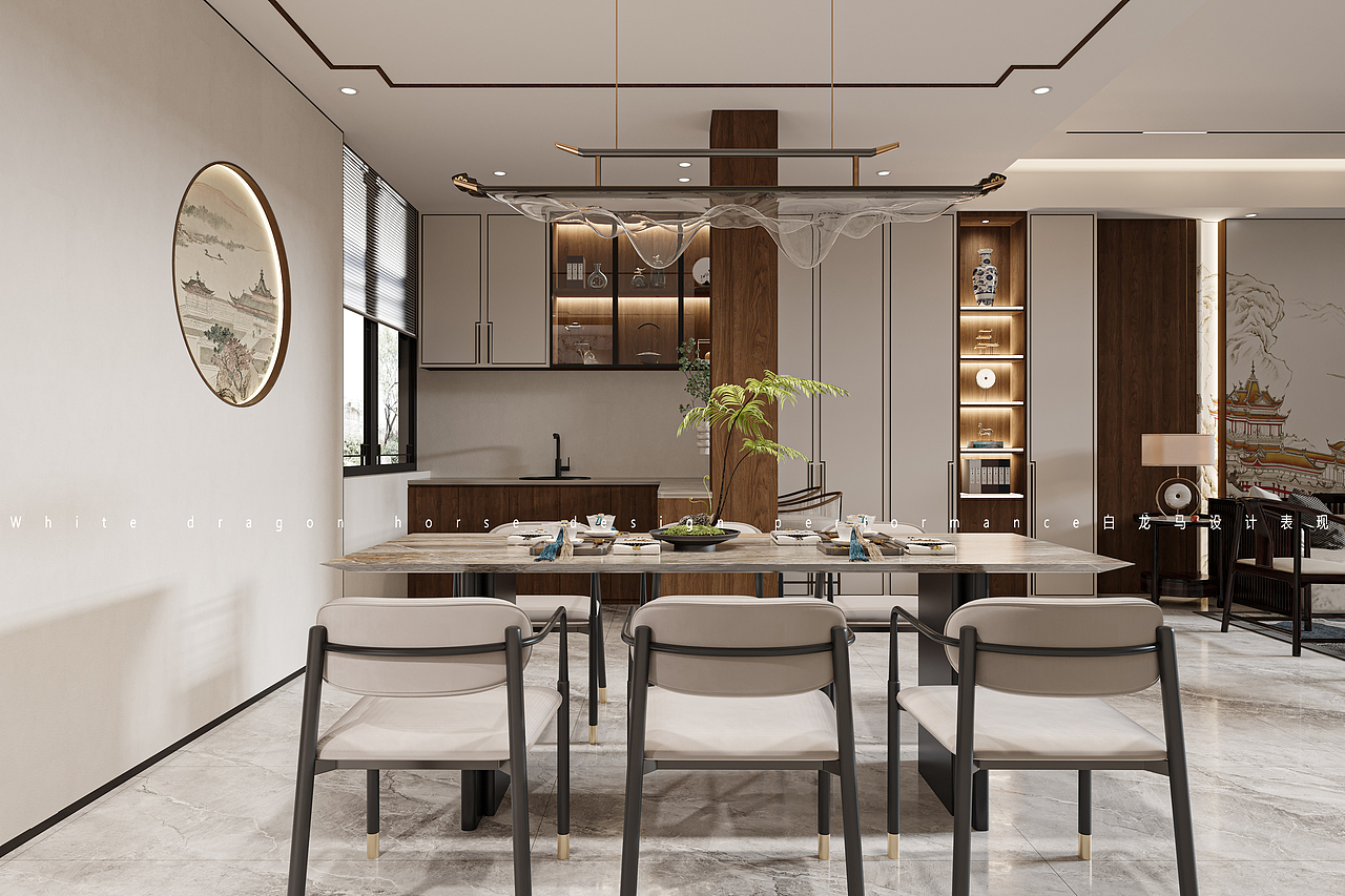 新中式（图ZMzUzNzI1MTY0） - 商业空间设计 - 站酷设计师效果图白龙马悦悦原创素材 - 站酷ZCOOL