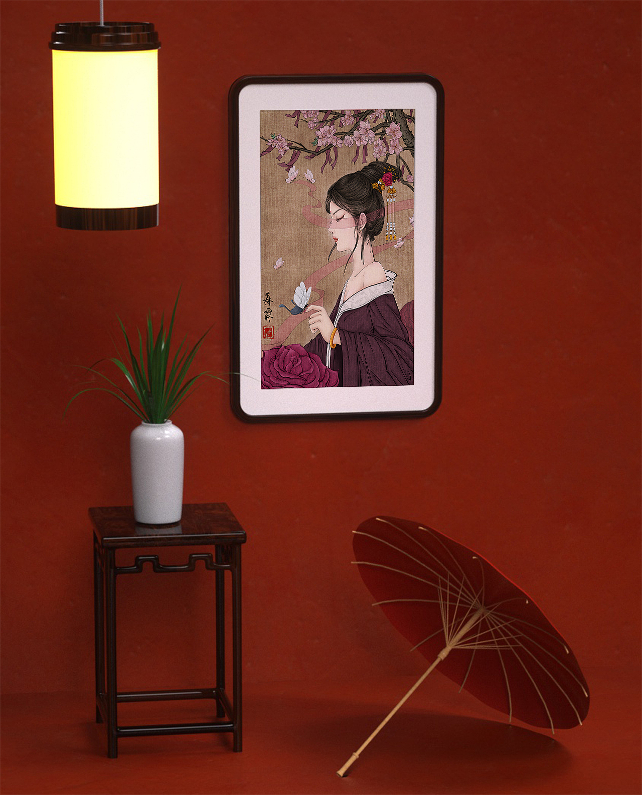 板绘|工笔国风人物《心愿》