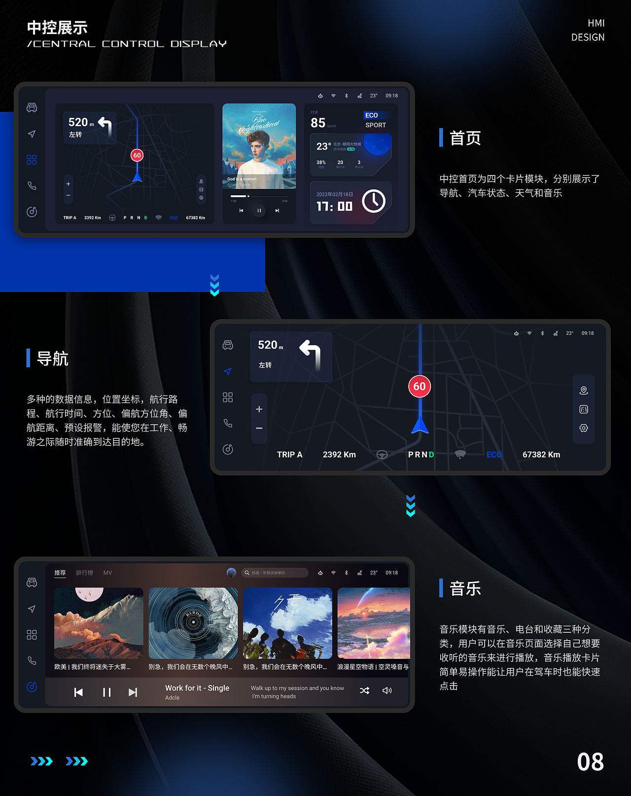智能车载HMI设计（图ZMzQyODQ1ODY0） - 其他UI - 站酷设计师冰川北栀子原创素材 - 站酷ZCOOL