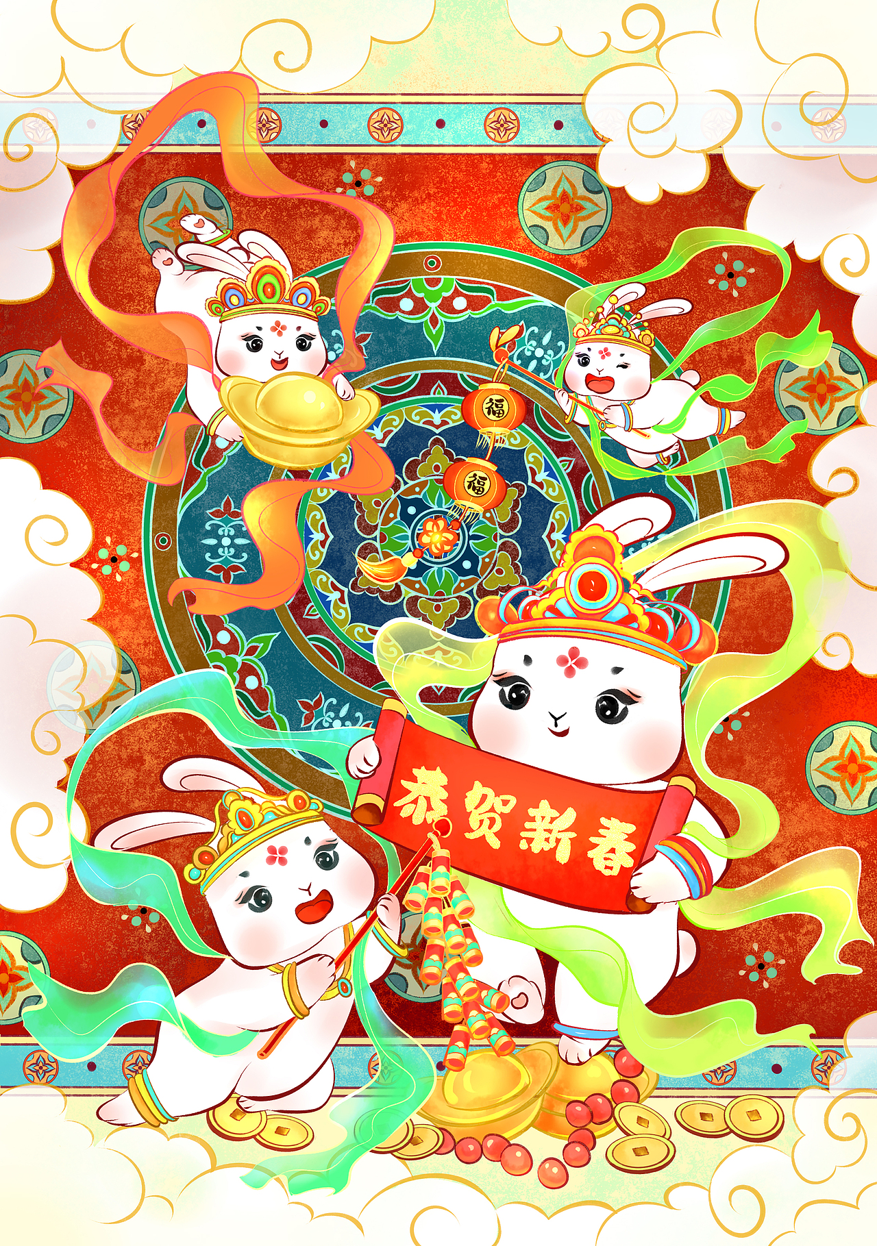 脸疼的2023年终总结|国风插画（图ZMzU4NjEyNjI0） - 商业插画 - 站酷设计师困读原创素材 - 站酷ZCOOL