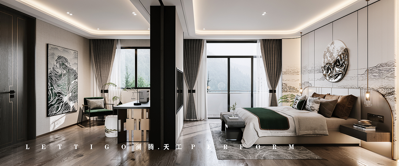 新作|宁静雅致的新中式跃层别墅