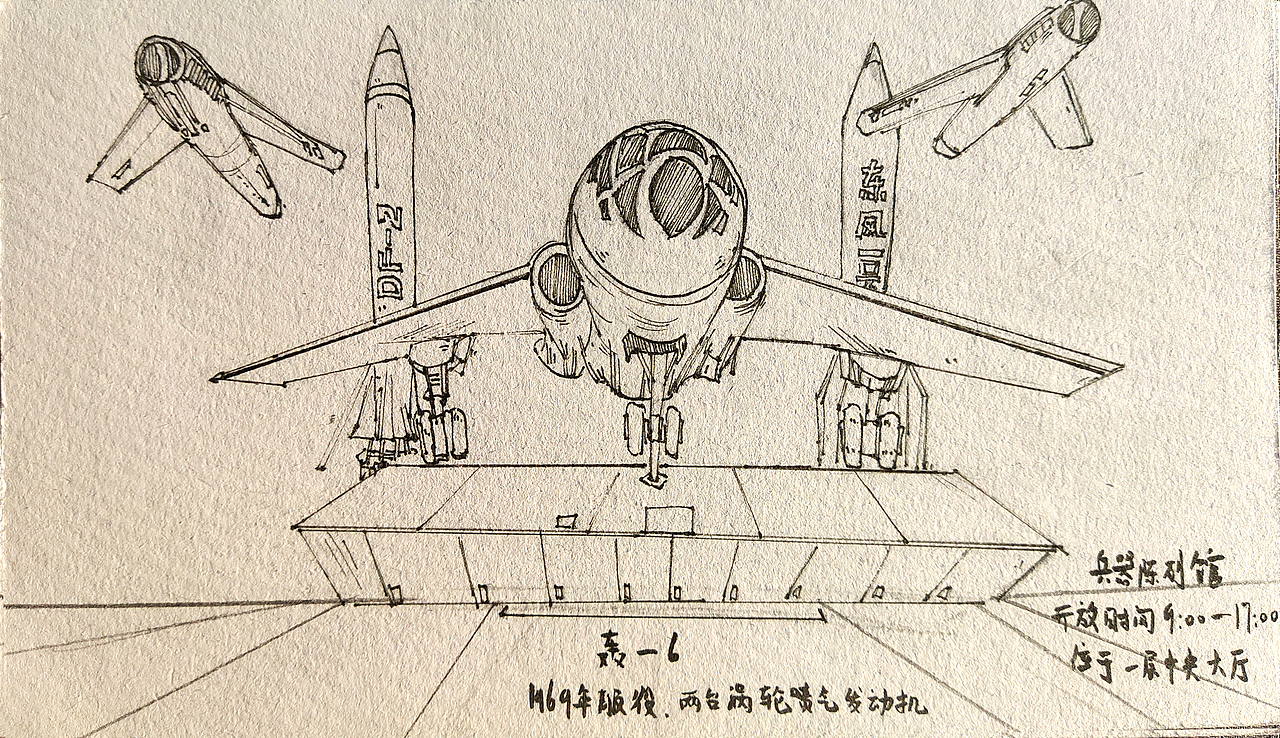 “中国人民军事革命博物馆”写生速写（图ZMzU1OTM1ODI4） - 创作习作 - 站酷设计师南河湾原创素材 - 站酷ZCOOL