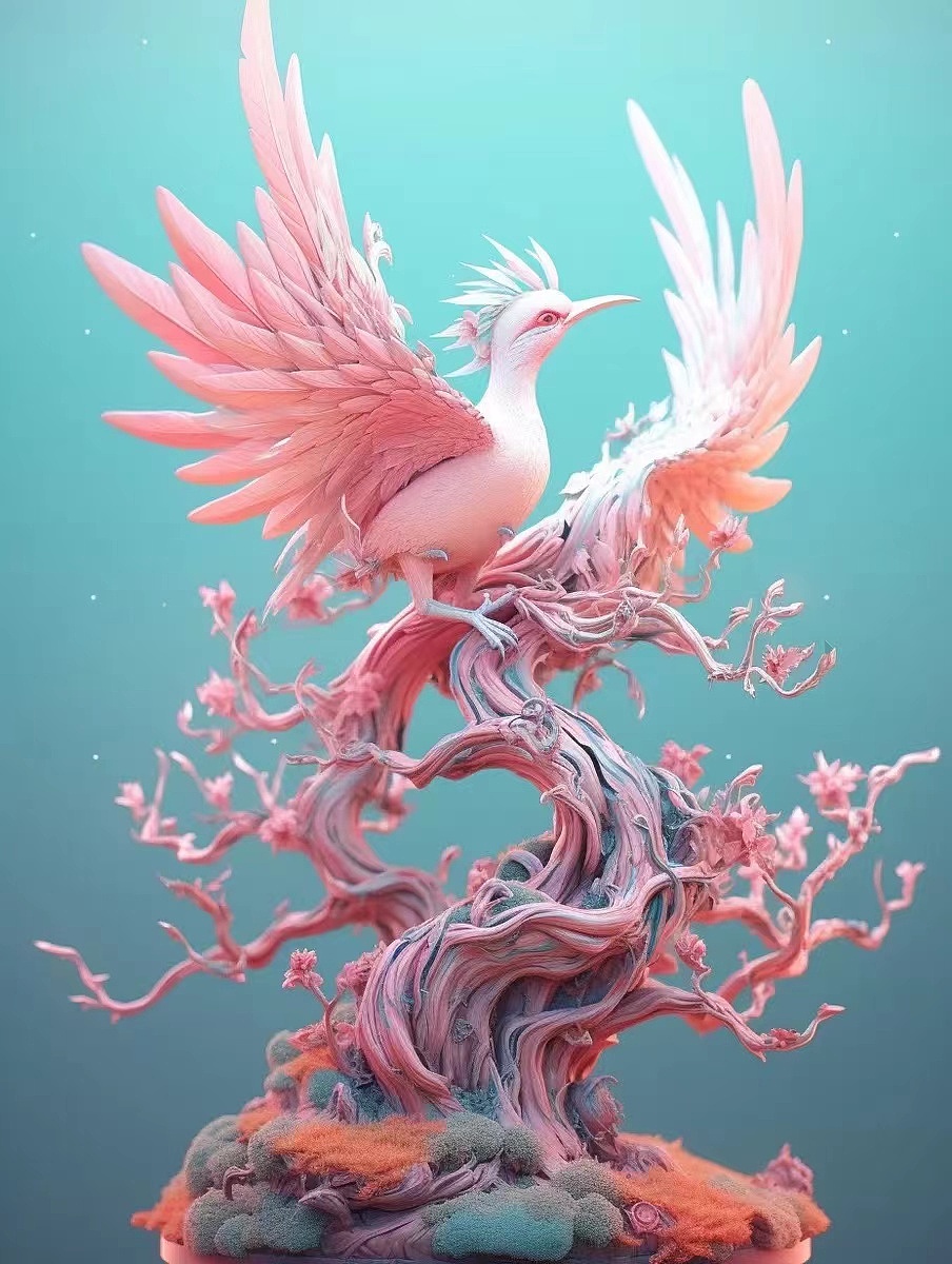 AI插画山海经作品《火凤凰》