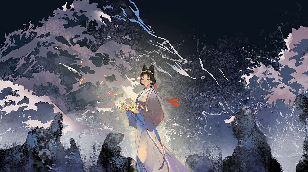 惟留孤灯寒照雨,惊涛袭崖噬长空