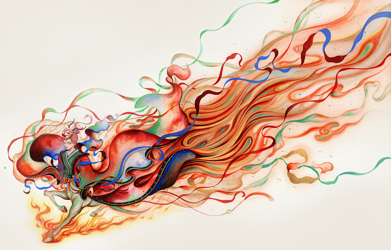 南方火神·祝融 br>《山海经·海外南经》:"南方祝融,兽身人面,乘两龙