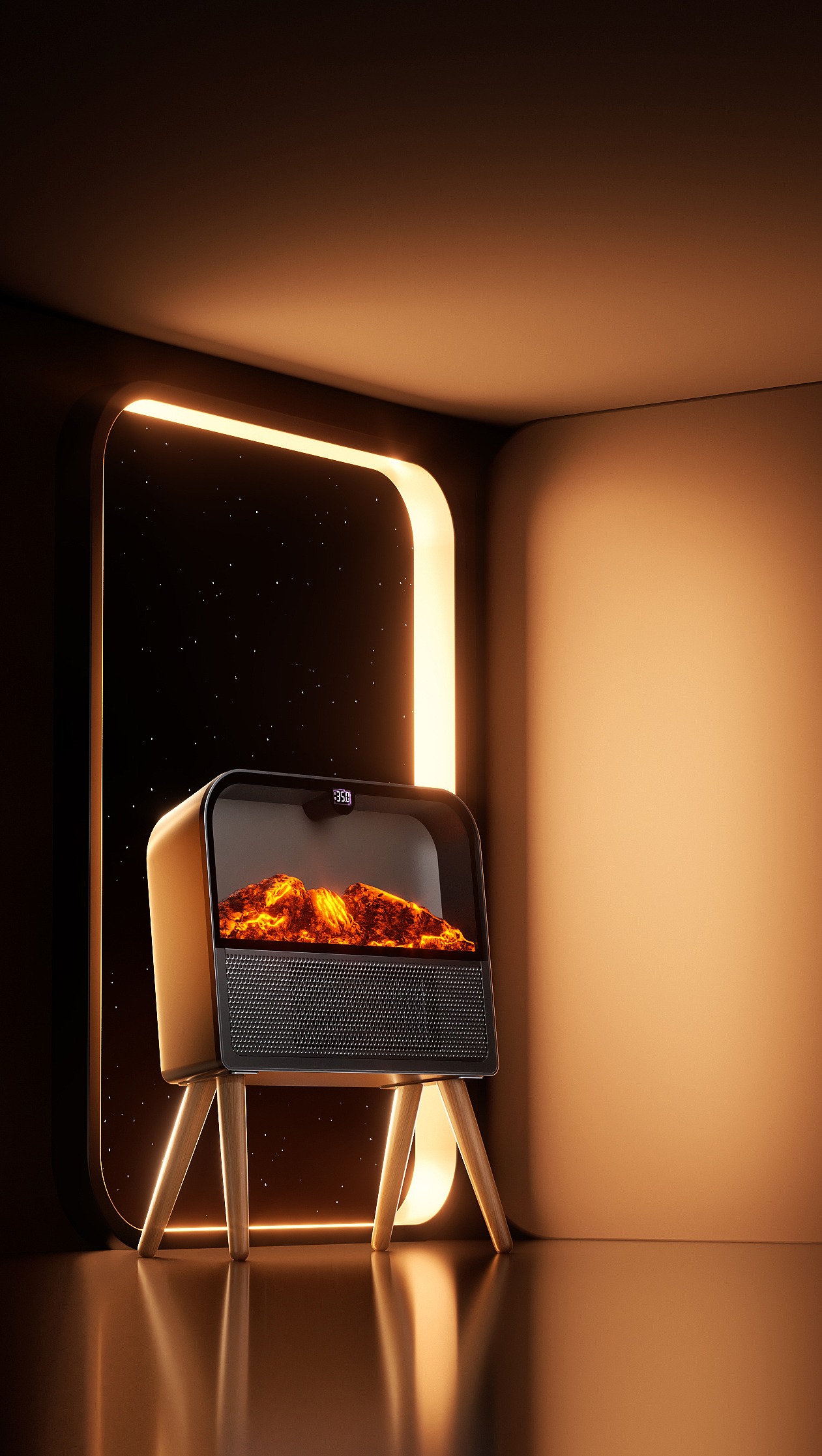 暖风机场景渲染