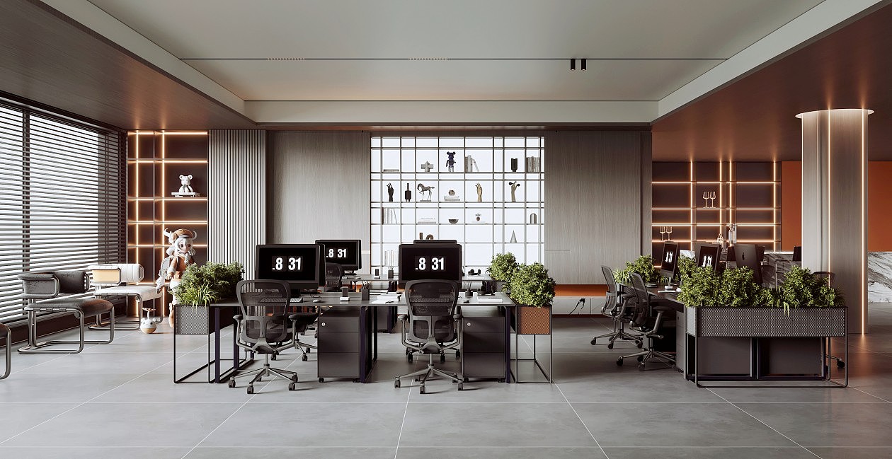 工装办公室空间（图ZMzI0MTA0MDUy） - 家装设计 - 站酷设计师效果图设计莉莉原创素材 - 站酷ZCOOL