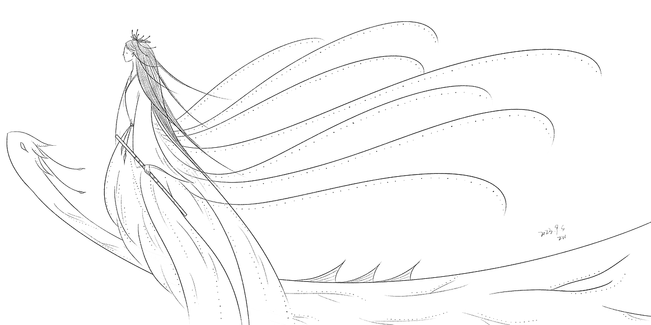 线条黑白插画，我与上古神兽（图ZMzUzMTEyNjE2） - 创作习作 - 站酷设计师翟紫微原创素材 - 站酷ZCOOL