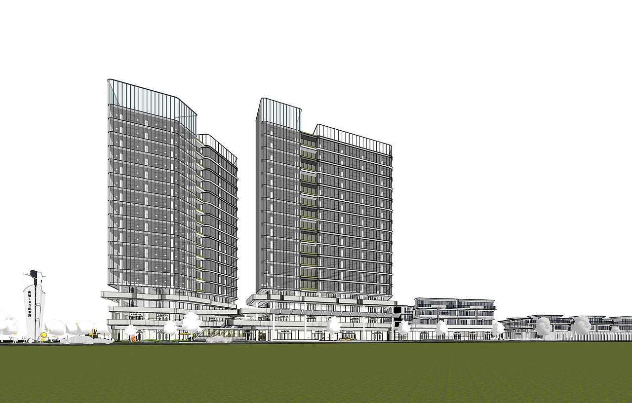 高境182纪念路综合体SU模型下载