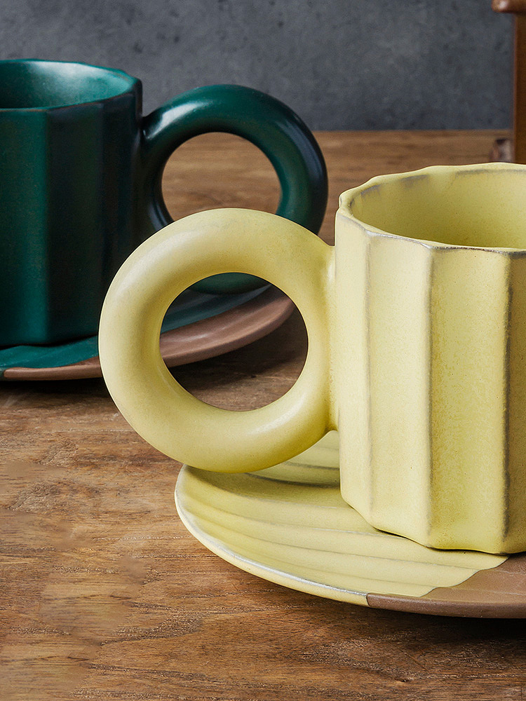 枯山水复古咖啡杯碟-暗调