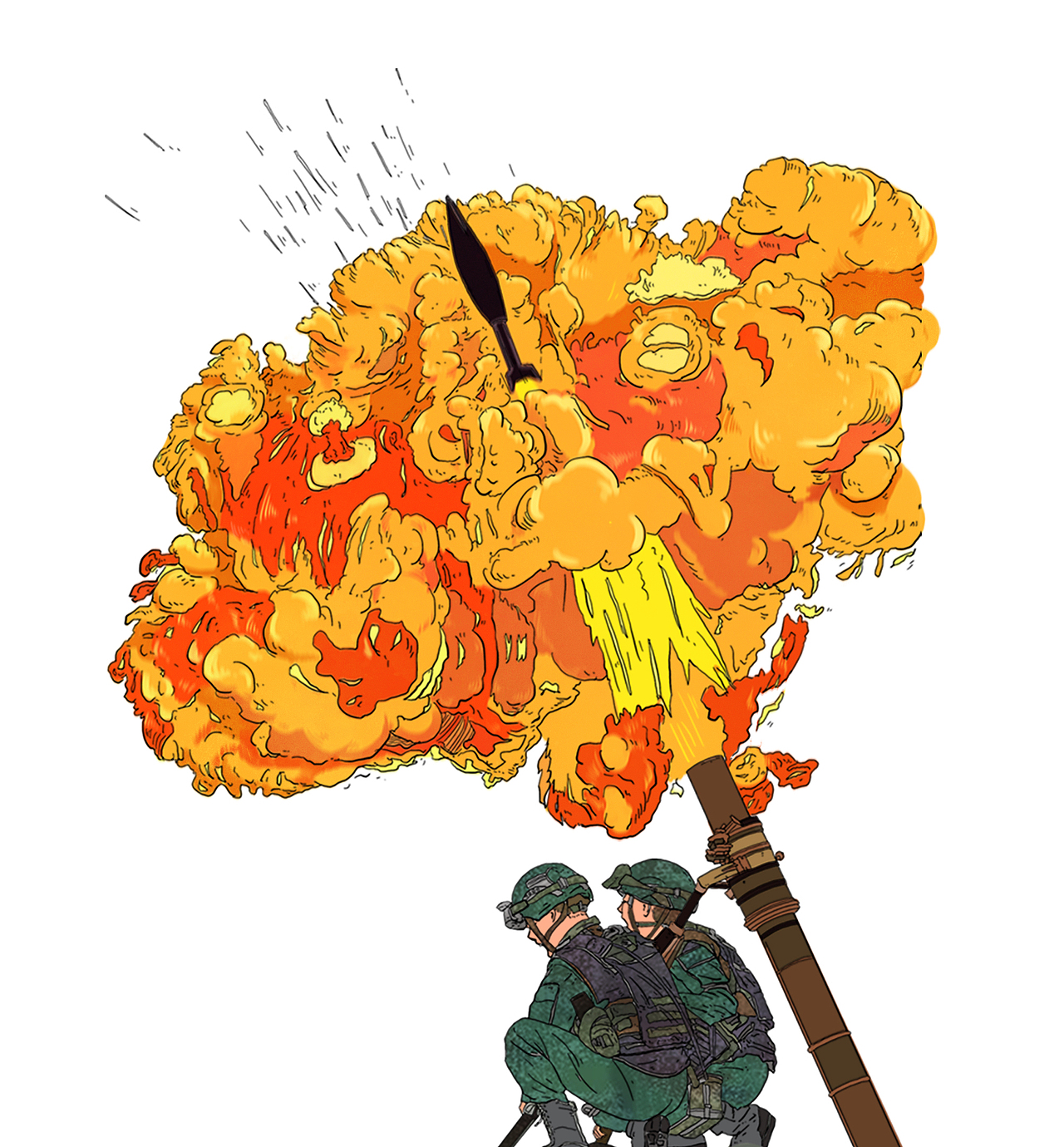 军事题材插画《万炮齐发》8/18（图ZMzQ1Nzc0MzEy） - 艺术插画 - 站酷设计师南河湾原创素材 - 站酷ZCOOL