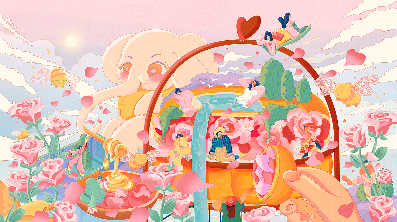 粉红色的画面凸仙气飘飘的少女心