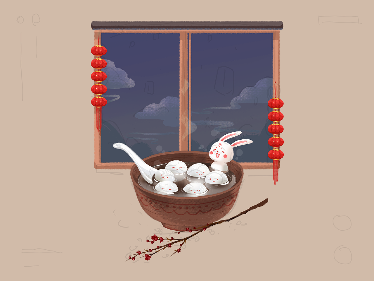 【冬日插画】元宵