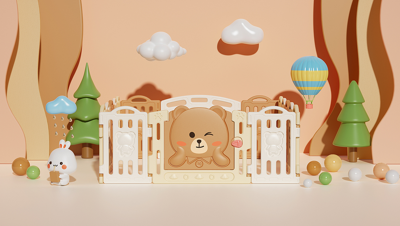 熊孩子儿童围栏（图ZMzQxNzg4NTI0） - 玩具 - 站酷设计师哎哟设计AiYo原创素材 - 站酷ZCOOL