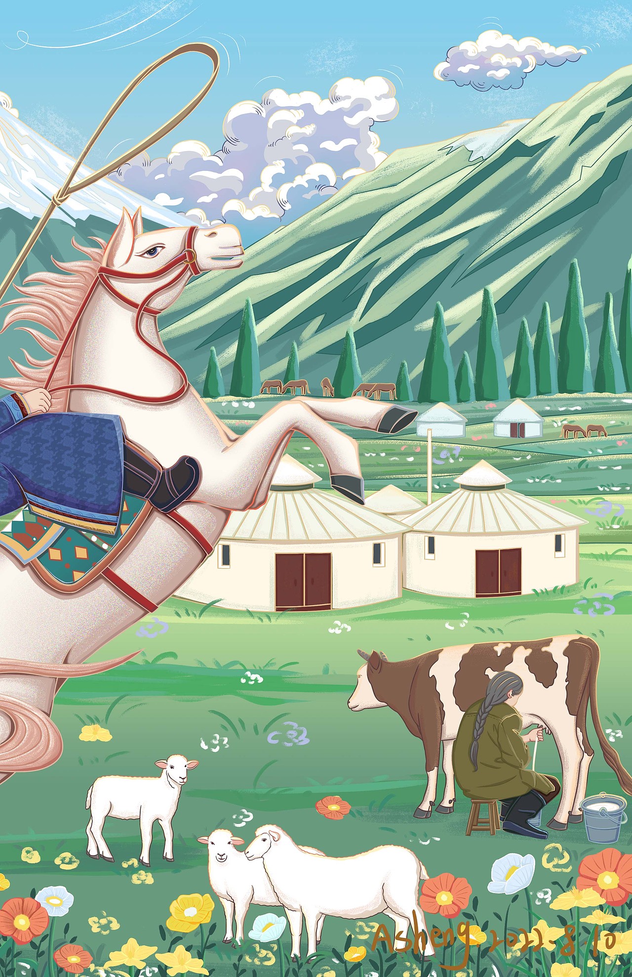 蒙古草原天气晴