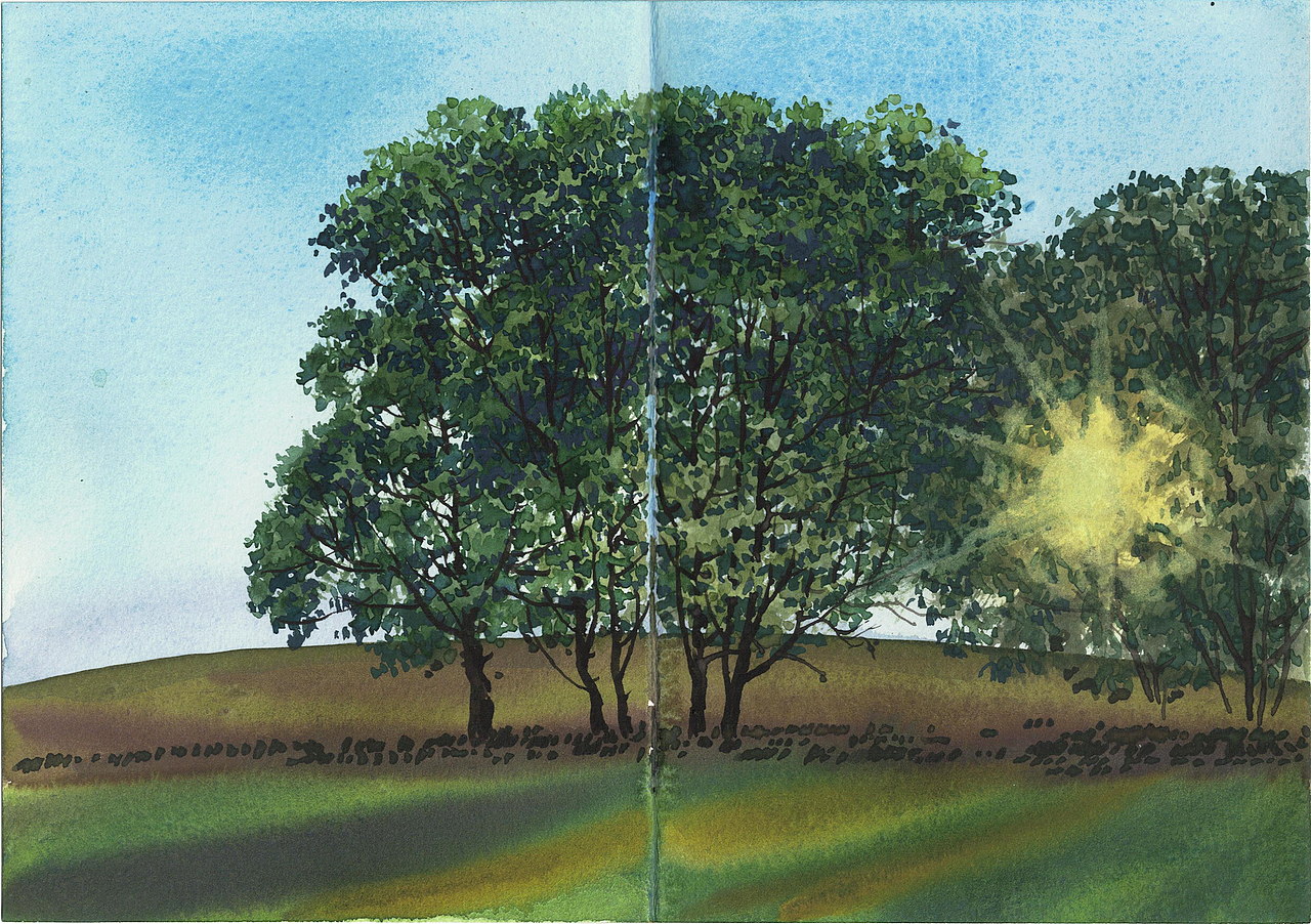 水彩风景——一个小本本的故事(国庆假期里的风景)