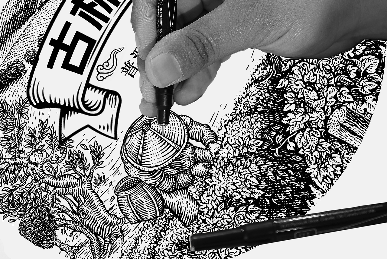 包装插画 版画 包装插画项目（图ZMzIzMDE5NDQ0） - 商业插画 - 站酷设计师阿道插画原创素材 - 站酷ZCOOL