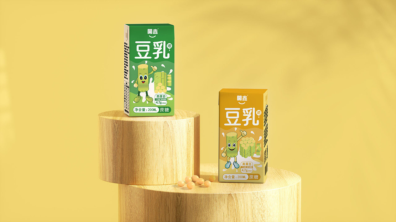 開鑫浓豆乳、罗汉果与蔗糖系列（图ZMzUyMTkwMTA0） - 包装 - 站酷设计师浅茉之设原创素材 - 站酷ZCOOL
