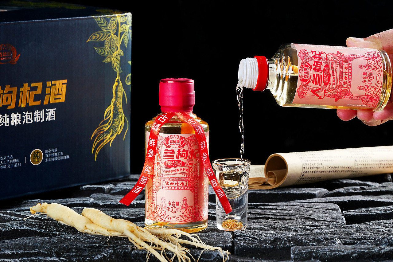 人参酒拍摄/白酒拍摄