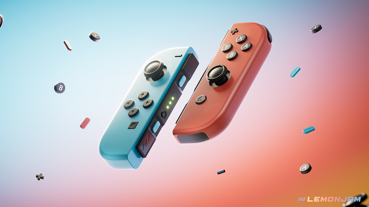 一台switch的渲染之旅（图ZMzU5NTQ5NzE2） - 产品 - 站酷设计师lemonjam原创素材 - 站酷ZCOOL