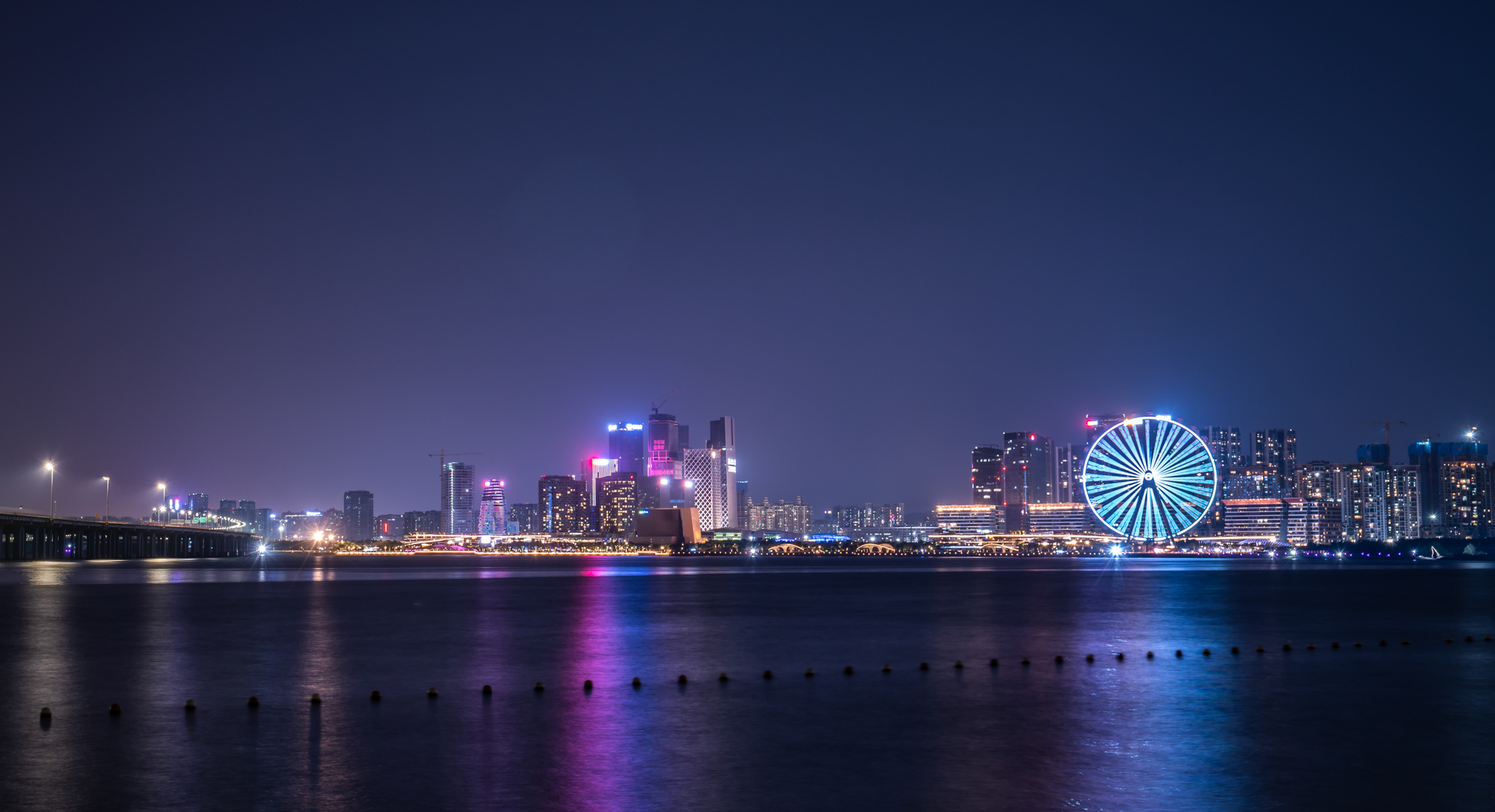 深圳湾夜景照片图片
