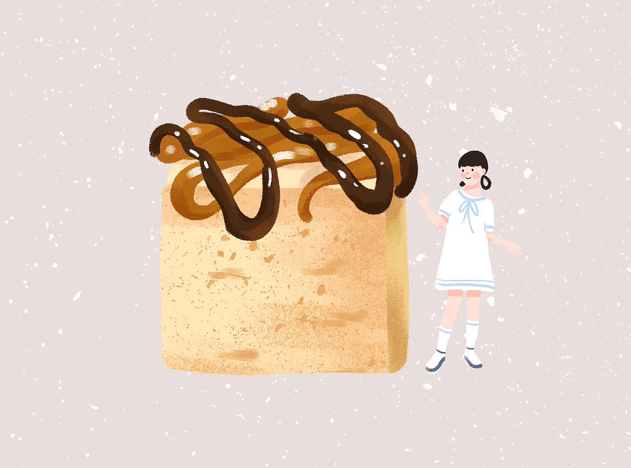 甜点女孩-130巧克力焦糖小方女孩