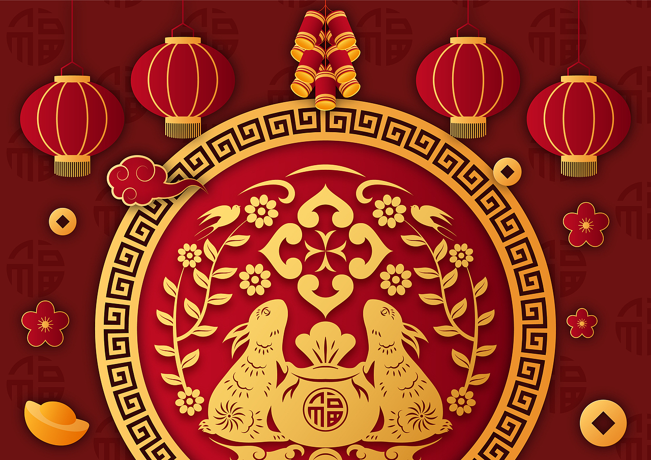 中國剪紙風兔年背景（圖ZMzE3MjYwMDYw） - 商業(yè)插畫 - 站酷設計師三斗海水原創(chuàng)素材 - 站酷ZCOOL