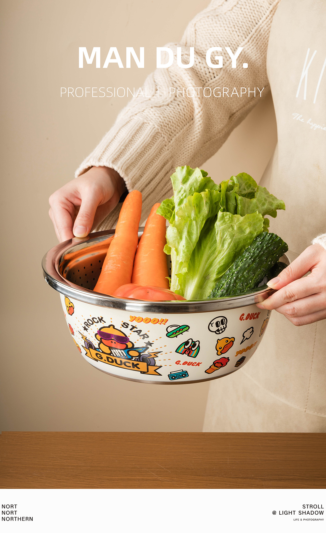 电商摄影 淘宝摄影| 卡通不锈钢小黄鸭沥水切菜洗菜盆