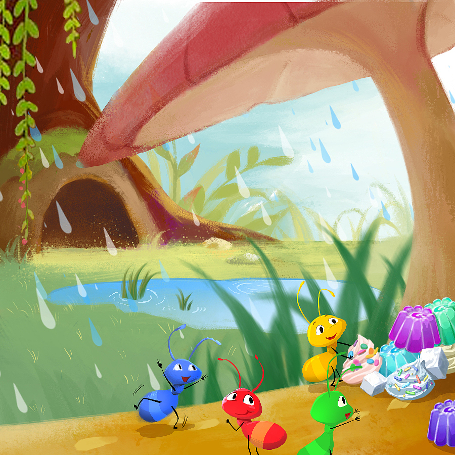 儿童绘本-小蚂蚁搬家