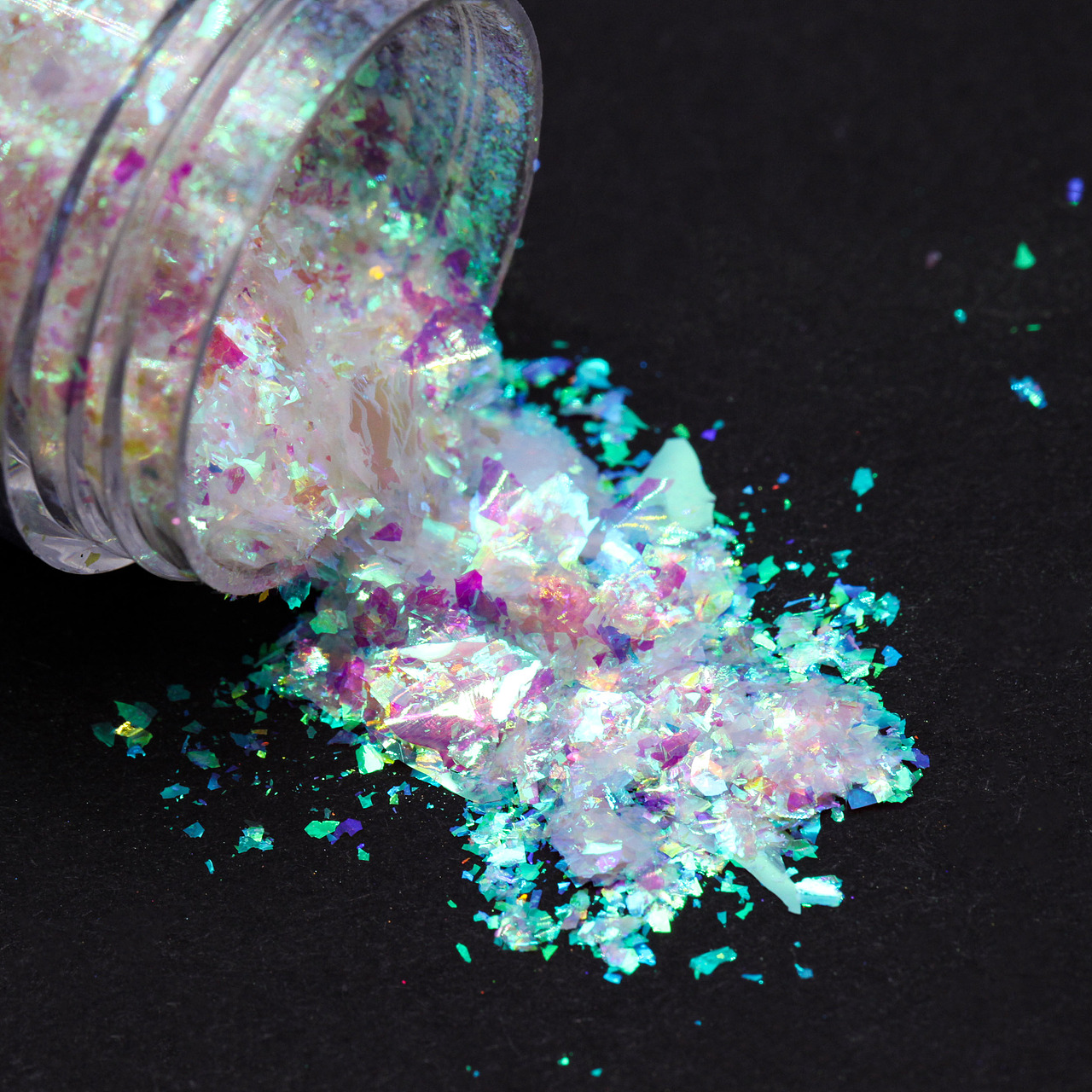 粗片极光变色龙彩妆渐变美妆美甲原料粉拍摄