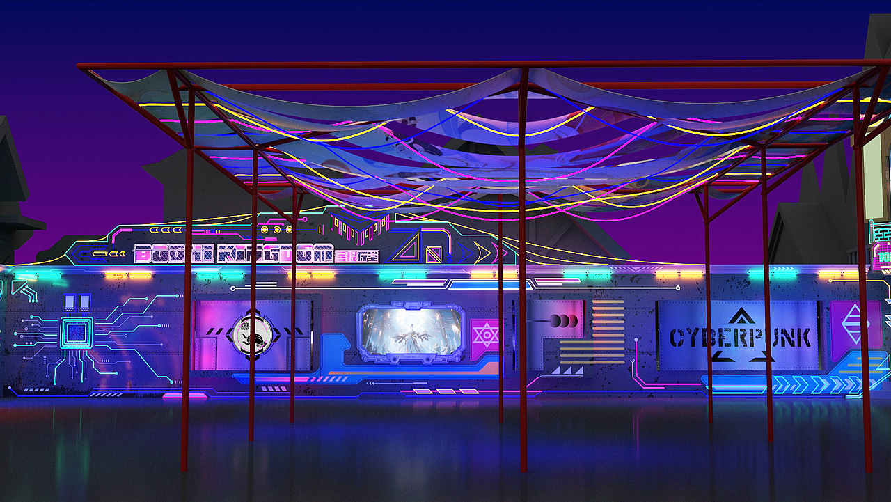 欢乐谷 万圣节 线下街区 网红街 街区装饰 赛博街区