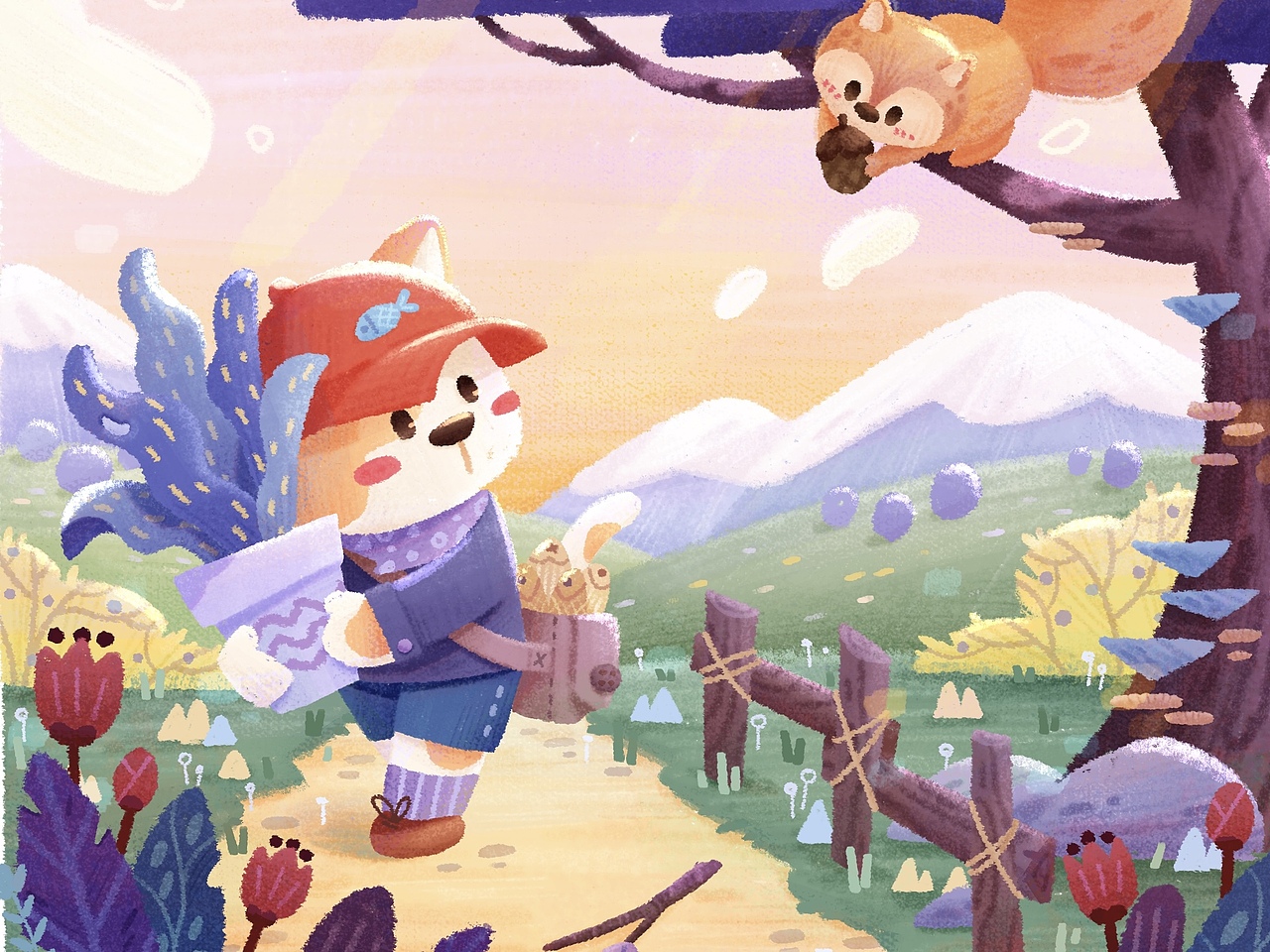 儿童插画大场景合集1-4 | 动物插画