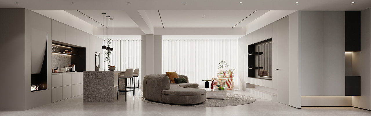 现代极简|奶油|克莱因蓝|重奢|法式奶油|侘寂（图ZMzE5MjA4NDY0） - 建筑/空间 - 站酷设计师一心只为做图人原创素材 - 站酷ZCOOL