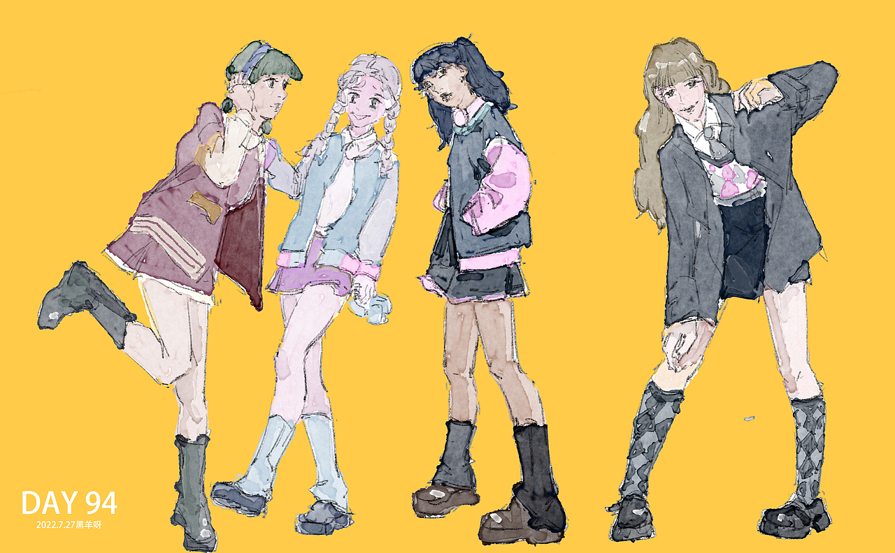 【人物隔日涂】51-100（图ZMzE1NzQ4ODU2） - 创作习作 - 站酷设计师黑羊呀原创素材 - 站酷ZCOOL