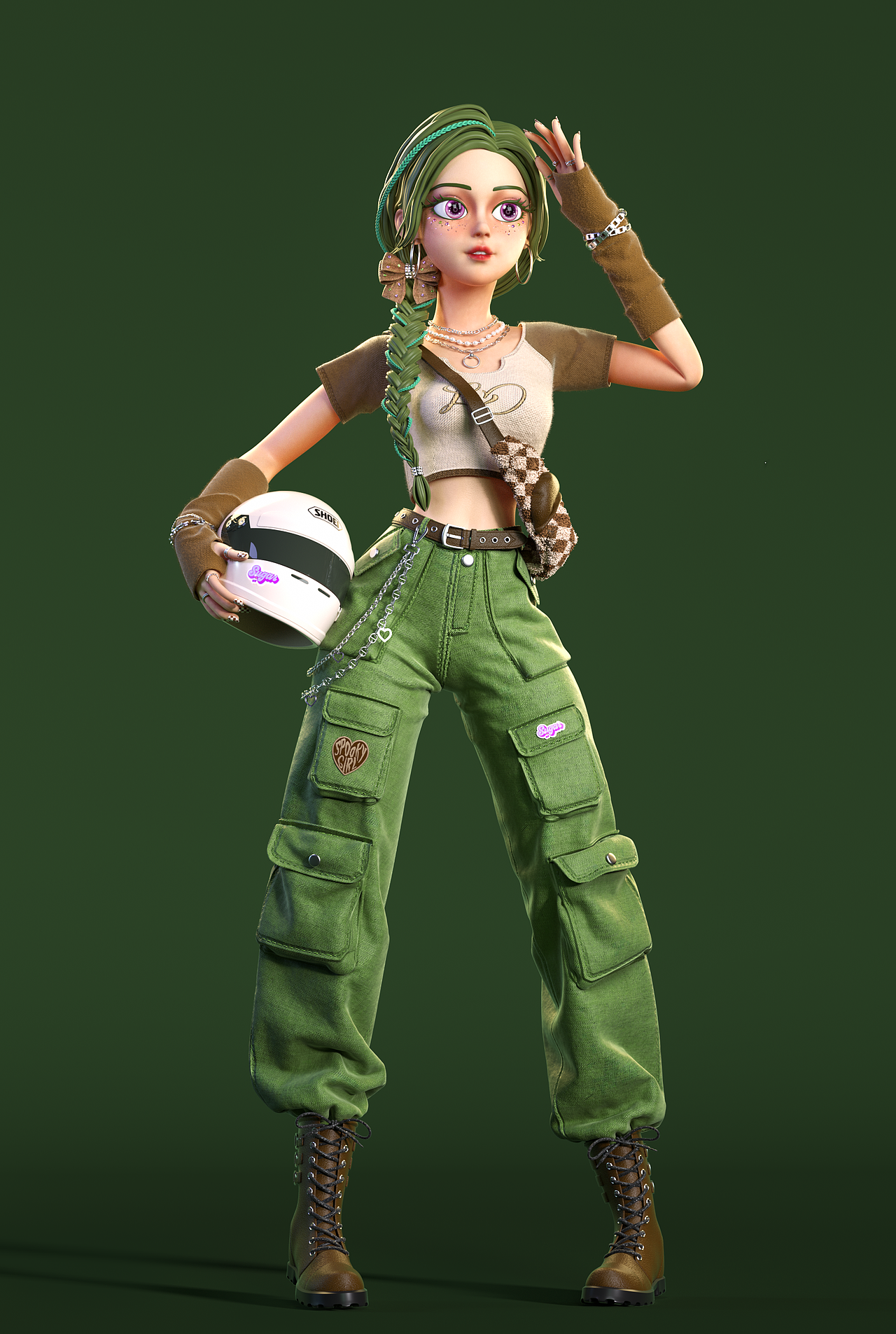 3D原创IP-甜酷少女Mina的穿搭日记