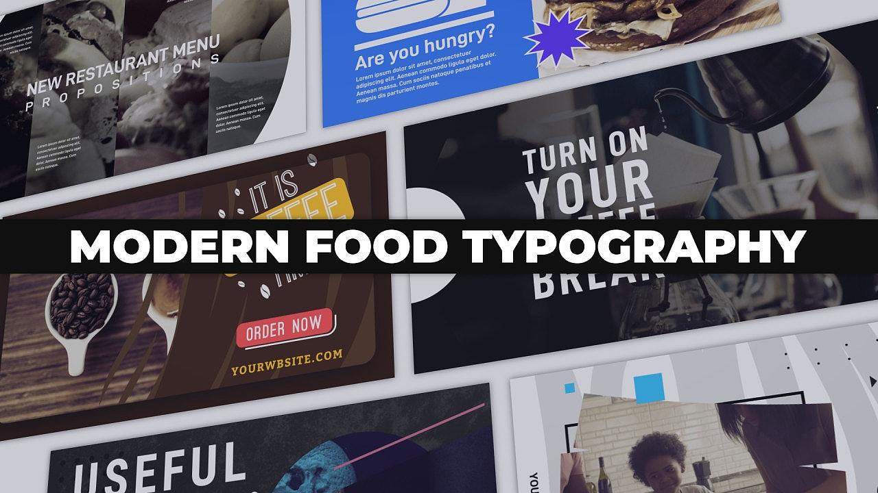 AE模板 | 高清版设计独特动画场景现代食品排版视频