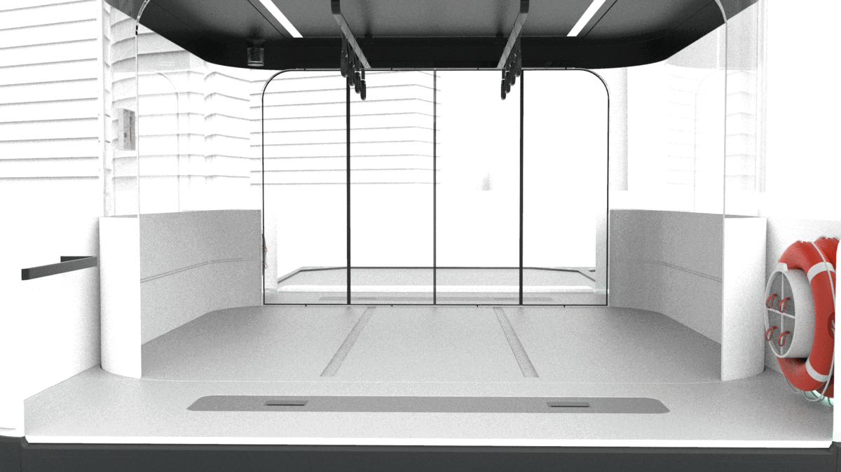 过滤系统
-<br>每辆水上巴士都配备了可互换的过滤系统,为解决河流和运河富营养化的严重问题提供了移动解决方案。研究表明,通过去除径流水中多余的氮和磷是有可能实现这一目标的。该设计还包括一个热插拔机制,以加快更改过程。<br><br>Filtration<br>-<br>An interchangeable filtering system is equipped on every waterbus, offering a mobile solution to tackling the severe issue of eutrophication in rivers and canals. Research has shown that it's possible to achieve this by actively removing excess nitrogen and phosphorus from runoff water. The design also includes a hot-swap mechanism to speed up the changing process.