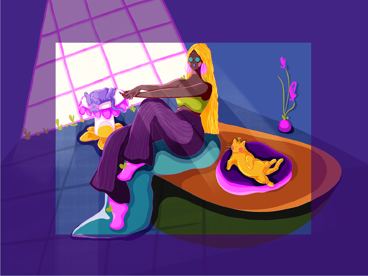 女孩与猫猫（图ZMzEwMTUzNjgw） - 艺术插画 - 站酷设计师暖熊熊原创素材 - 站酷ZCOOL