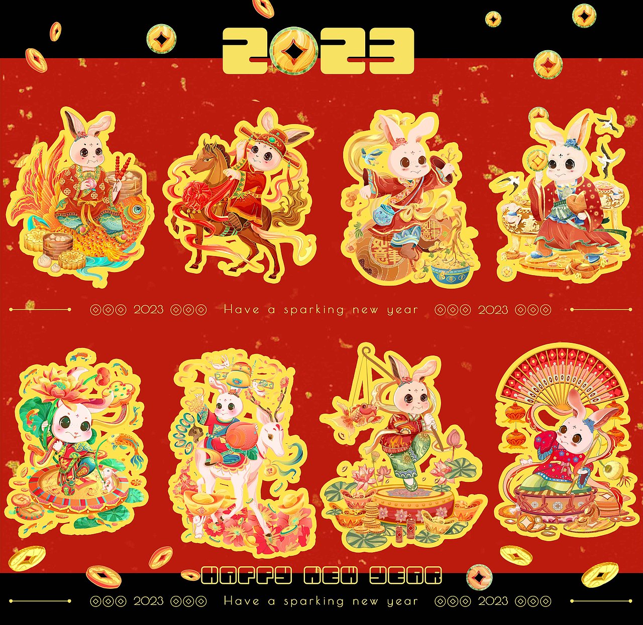 2023癸卯兔年IP系列插画（图ZMzI1NTQ0ODAw） - 商业插画 - 站酷设计师露丝Tiiing原创素材 - 站酷ZCOOL