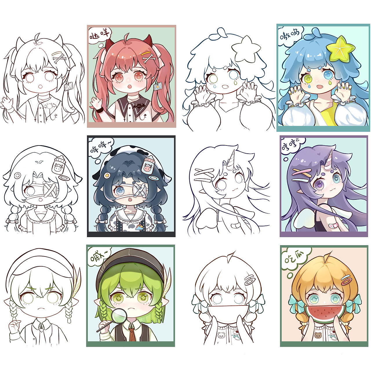 q版可爱人物插画合集