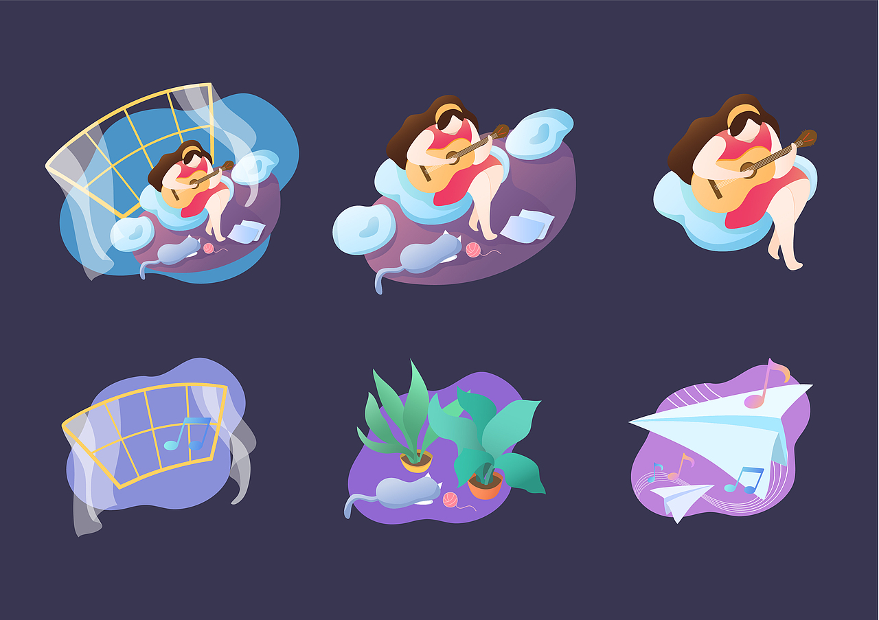 扁平插画-期待（图ZMzAwMTczMTgw） - 创作习作 - 站酷设计师MO抹茶原创素材 - 站酷ZCOOL