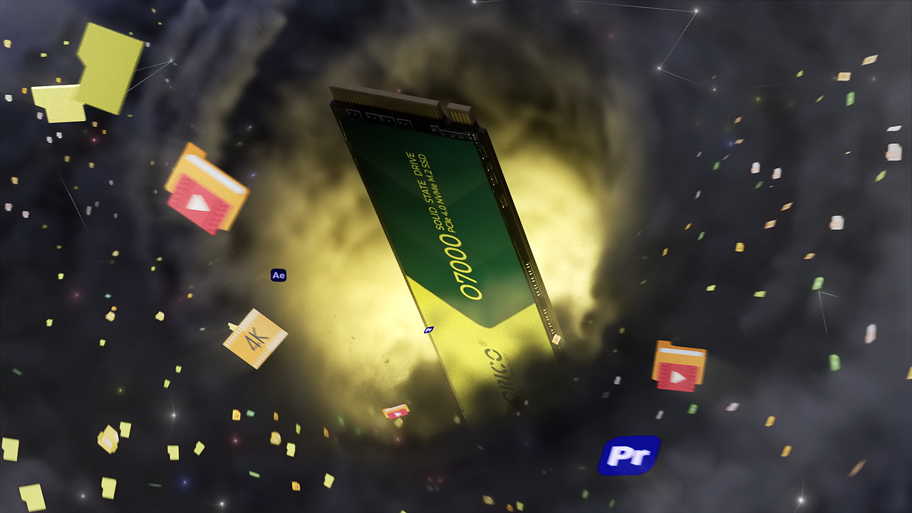 ORICO O7000 黑金SSD（图ZMzYyNzYyNjQw） - 动画/影视 - 站酷设计师Sanhuooo原创素材 - 站酷ZCOOL