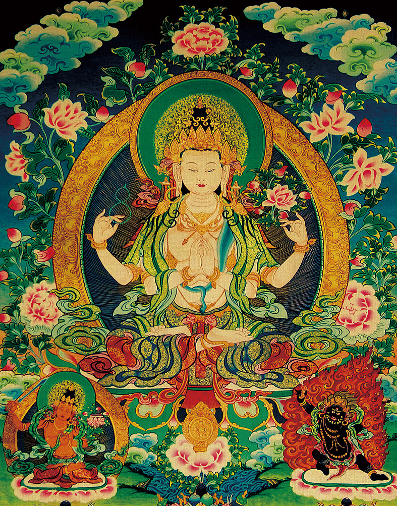 唐卡系列-四臂观音